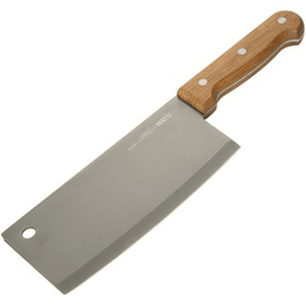 Hacha Cocina Acero Mango Madera Cuchillo Premium Profesional