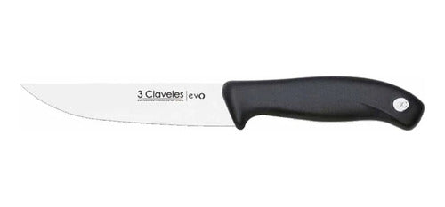 CUCHILLO 3 CLAVELES. 15 CM. MANGO NEGRO